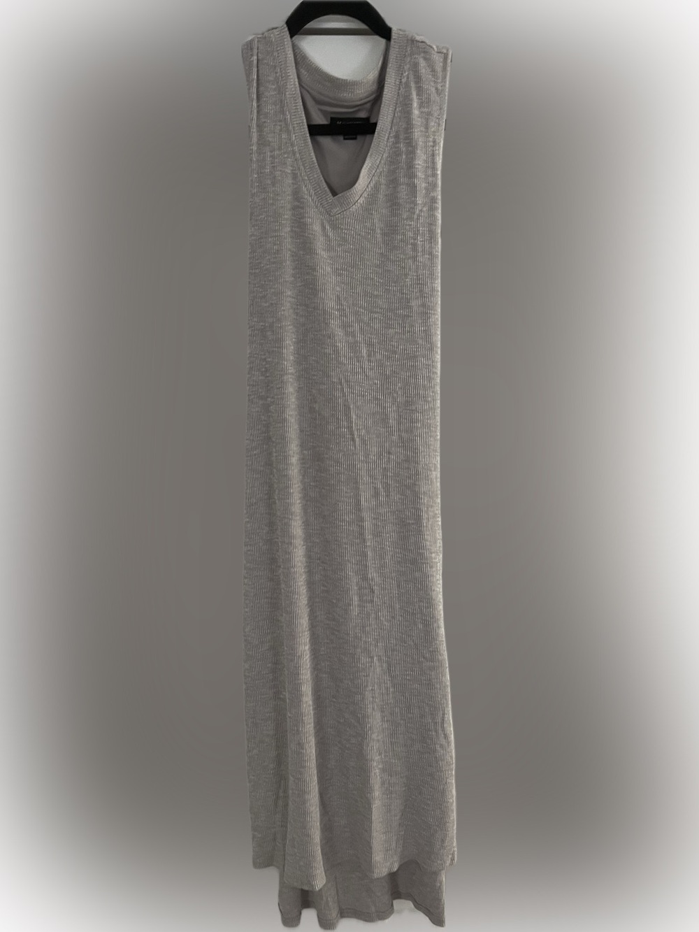H by Halston Ribbed Maxi Dress in Gray
